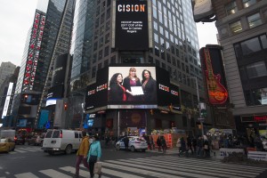 Check us out on the Times Square banner!  Congratulations, again, to Cameo Rogers, our 2017 CDP of the Year